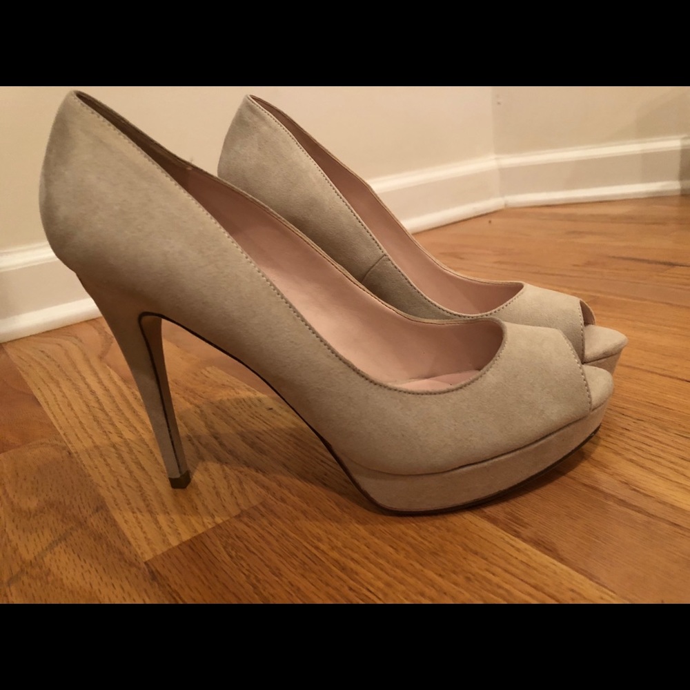 ALDO open-toe suede stiletto heels